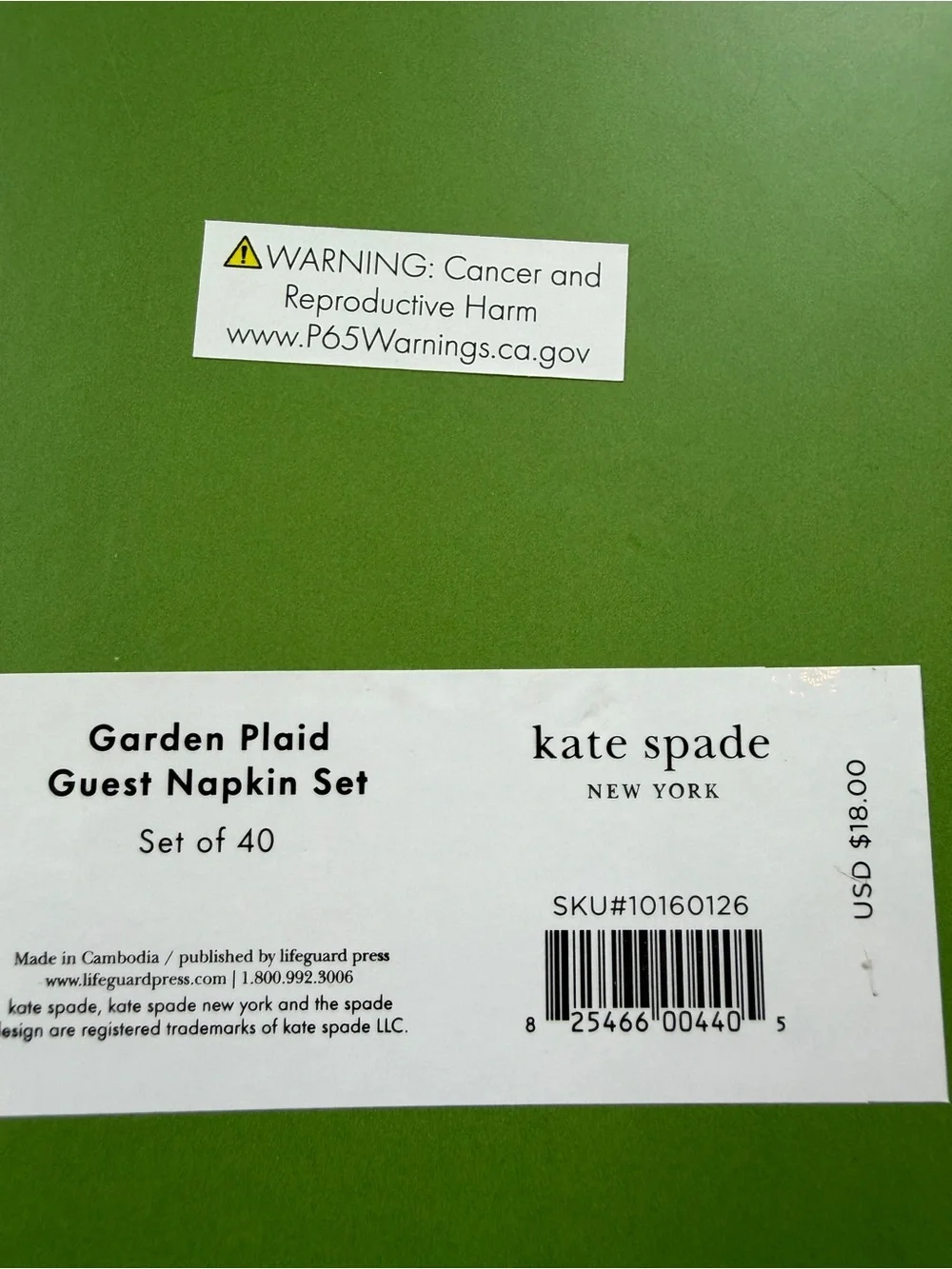 kate spade Guest Napkins w fun Plaid in Blue, Yellow, Pink - box of 40 each